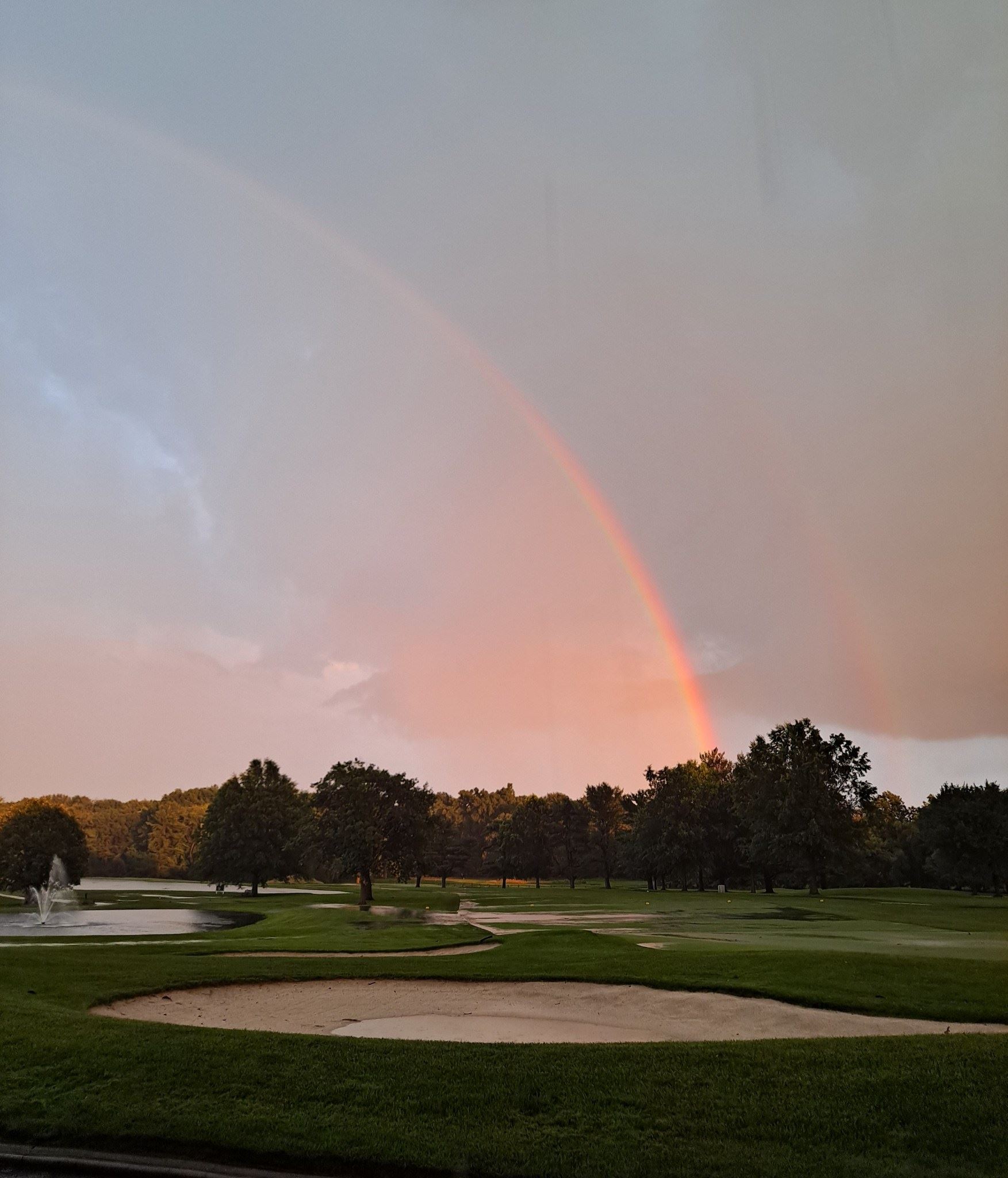 Rainbow over the golf course